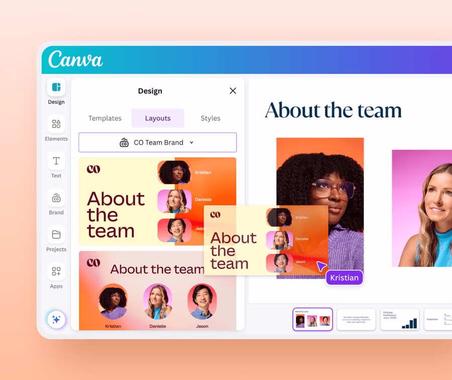 Design in a snap with Layouts & Styles