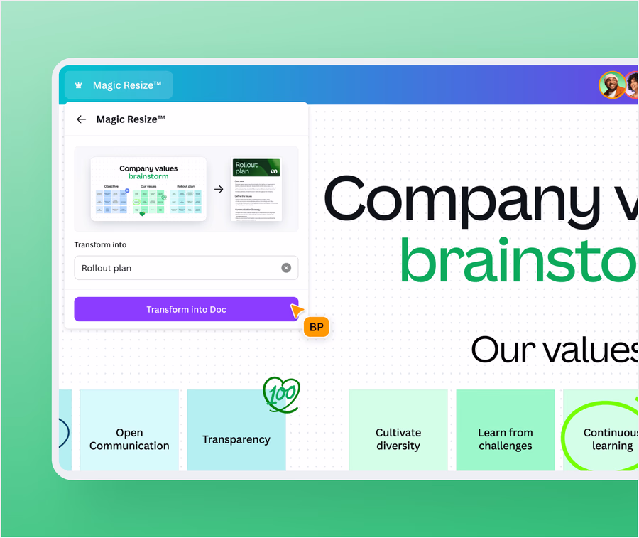 Transform designs with Magic Resize™